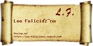 Lee Feliciána névjegykártya